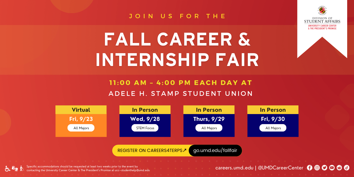 Fall Career & Internship Fair (INPERSON) University Career Center